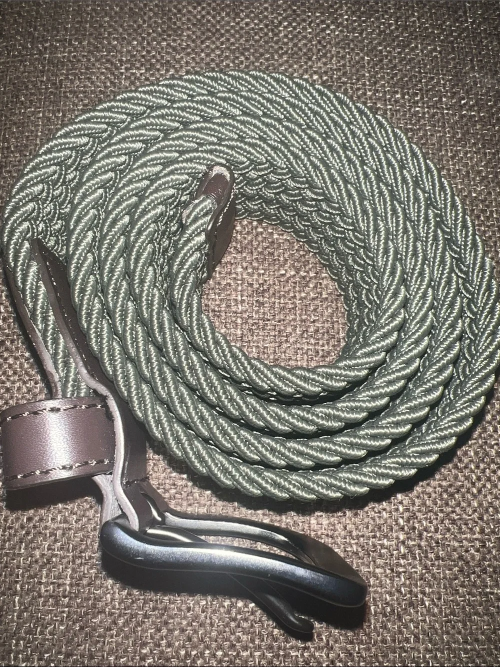 Nike G-Flex Men's Braided Stretch Belt in Olive Green with Matte Buckle